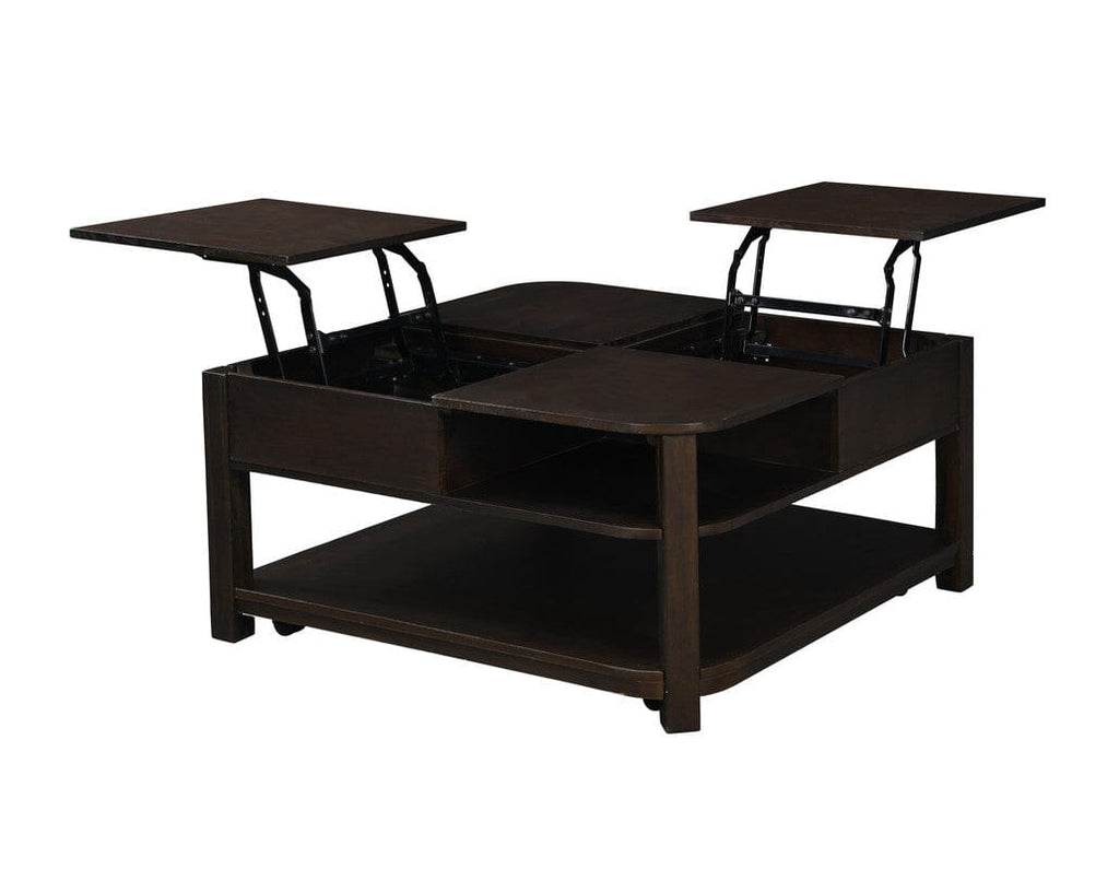 Flora 3 Piece Dark Brown MDF Lift Top Coffee and End Table Set