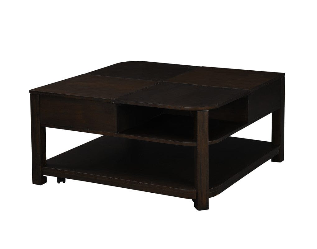 Flora 3 Piece Dark Brown MDF Lift Top Coffee and End Table Set