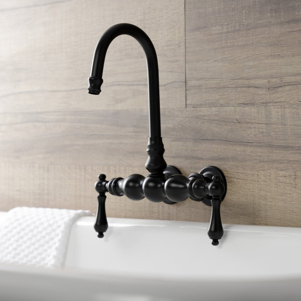 Aqua Vintage Two-Handle 2-Hole Tub Wall Mount Clawfoot Tub Faucet