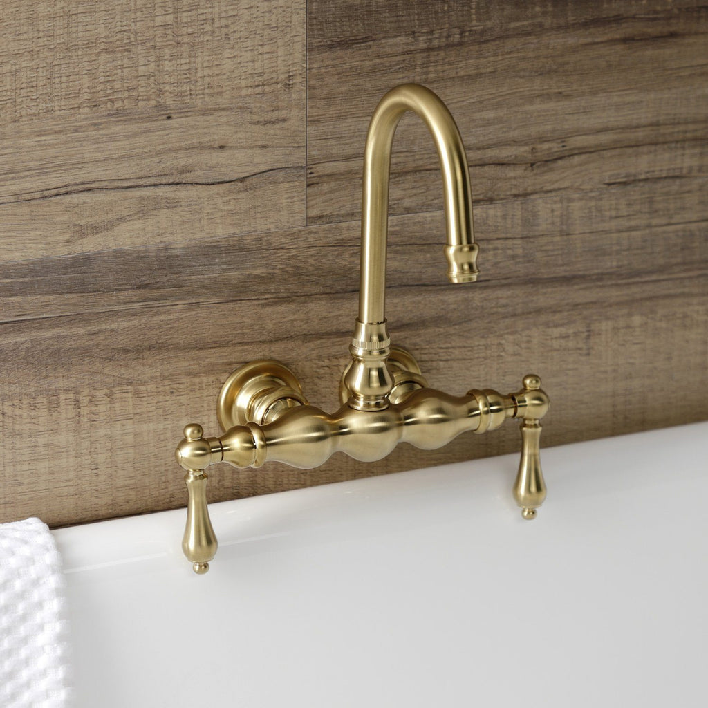 Aqua Vintage Two-Handle 2-Hole Tub Wall Mount Clawfoot Tub Faucet