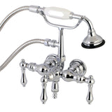 Aqua Vintage Three-Handle 2-Hole Tub Wall Mount Clawfoot Tub Faucet with Hand Shower