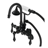 Aqua Vintage Three-Handle 2-Hole Tub Wall Mount Clawfoot Tub Faucet with Hand Shower