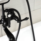 Aqua Vintage Three-Handle 2-Hole Tub Wall Mount Clawfoot Tub Faucet with Hand Shower