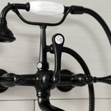 Aqua Vintage Three-Handle 2-Hole Tub Wall Mount Clawfoot Tub Faucet with Hand Shower