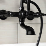 Aqua Vintage Three-Handle 2-Hole Tub Wall Mount Clawfoot Tub Faucet with Hand Shower