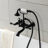 Aqua Vintage Three-Handle 2-Hole Tub Wall Mount Clawfoot Tub Faucet with Hand Shower