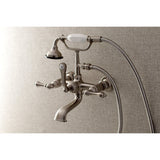 Aqua Vintage Three-Handle 2-Hole Tub Wall Mount Clawfoot Tub Faucet with Hand Shower