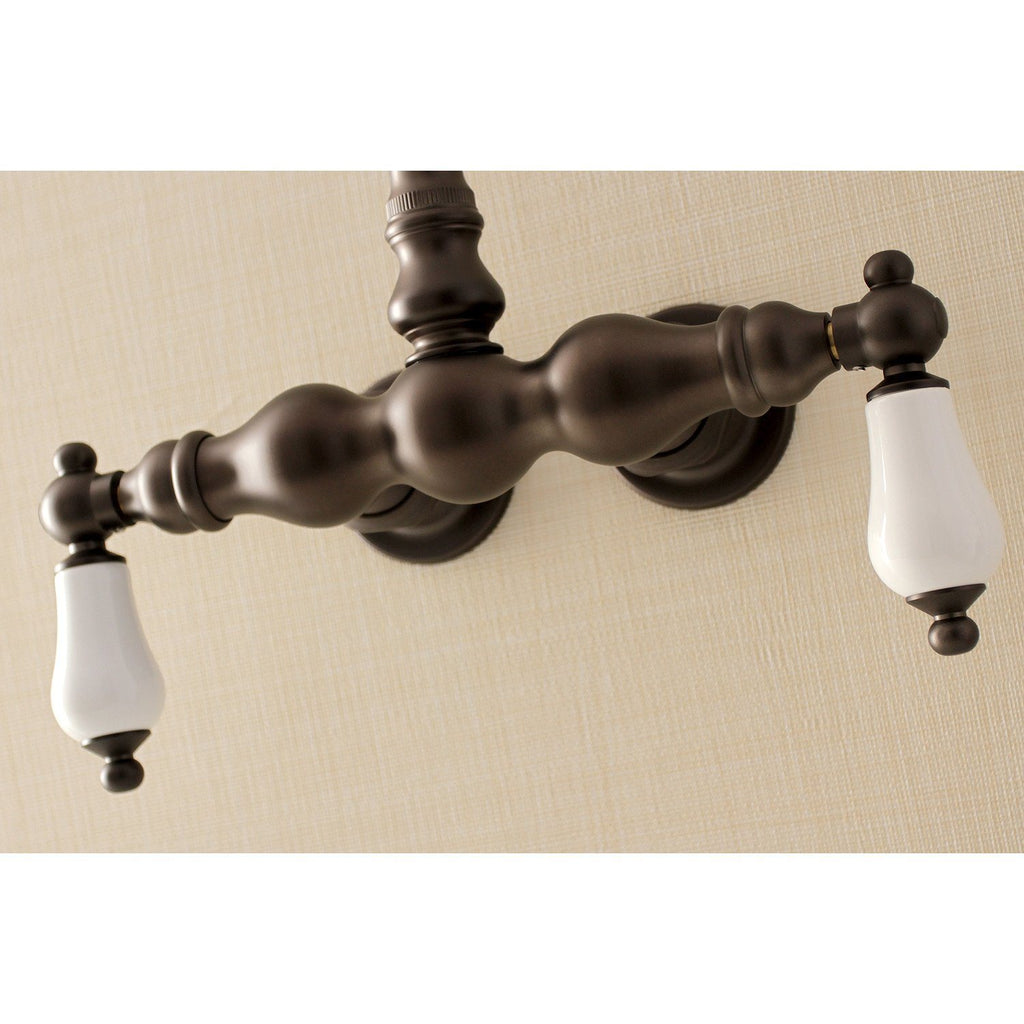 Aqua Vintage Two-Handle 2-Hole Tub Wall Mount Clawfoot Tub Faucet