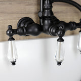 Wilshire Three-Handle 2-Hole Tub Wall Mount Clawfoot Tub Faucet with Hand Shower