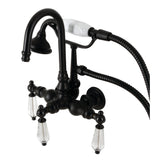 Wilshire Three-Handle 2-Hole Tub Wall Mount Clawfoot Tub Faucet with Hand Shower