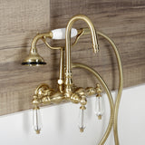 Wilshire Three-Handle 2-Hole Tub Wall Mount Clawfoot Tub Faucet with Hand Shower
