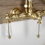 Wilshire Three-Handle 2-Hole Tub Wall Mount Clawfoot Tub Faucet with Hand Shower