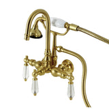 Wilshire Three-Handle 2-Hole Tub Wall Mount Clawfoot Tub Faucet with Hand Shower