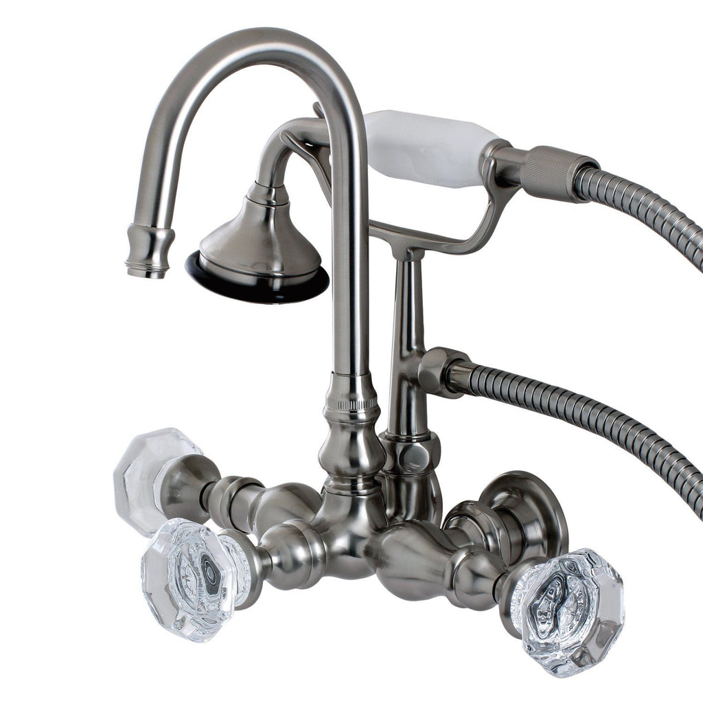 Celebrity Three-Handle 2-Hole Tub Wall Mount Clawfoot Tub Faucet with Hand Shower