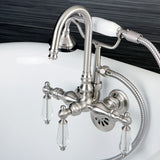 Wilshire Three-Handle 2-Hole Tub Wall Mount Clawfoot Tub Faucet with Hand Shower