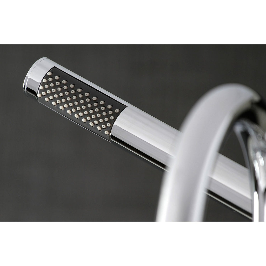 Concord Three-Handle 2-Hole Deck-Mount Clawfoot Tub Faucet with Hand Shower