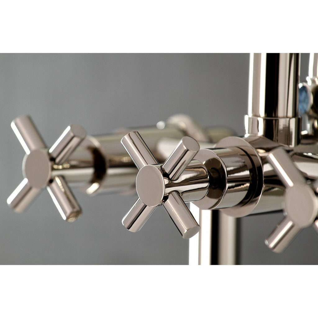 Concord Three-Handle 2-Hole Deck-Mount Clawfoot Tub Faucet with Hand Shower