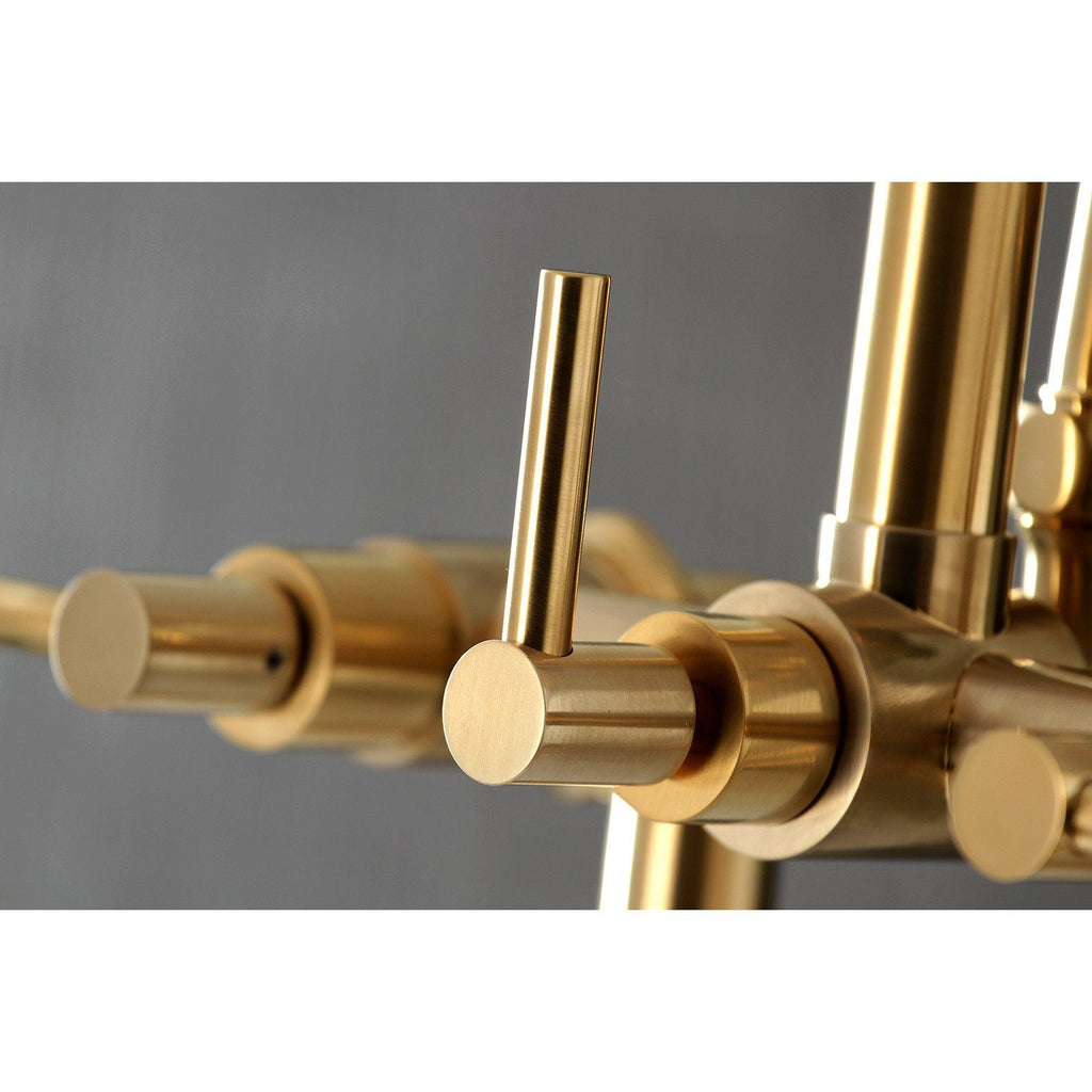 Concord Three-Handle 2-Hole Deck-Mount Clawfoot Tub Faucet with Hand Shower