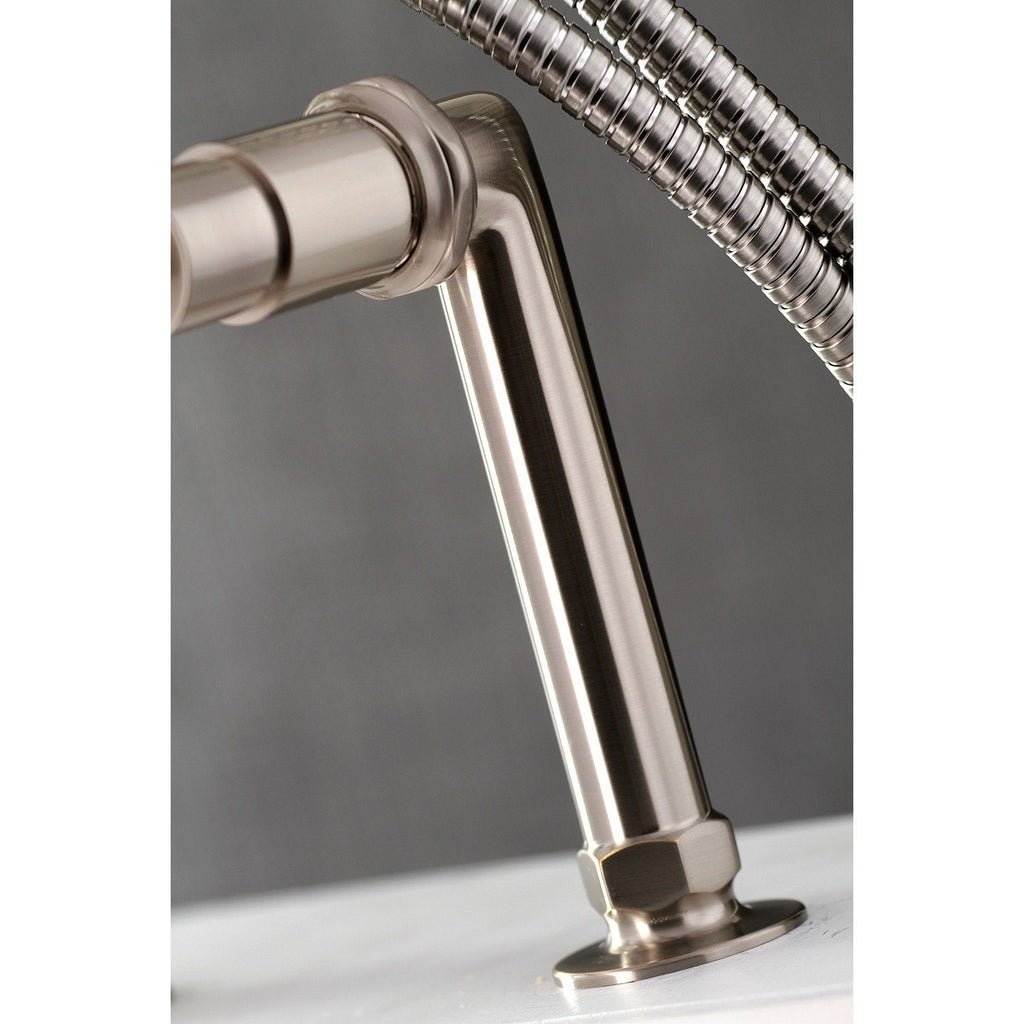 Concord Three-Handle 2-Hole Deck-Mount Clawfoot Tub Faucet with Hand Shower