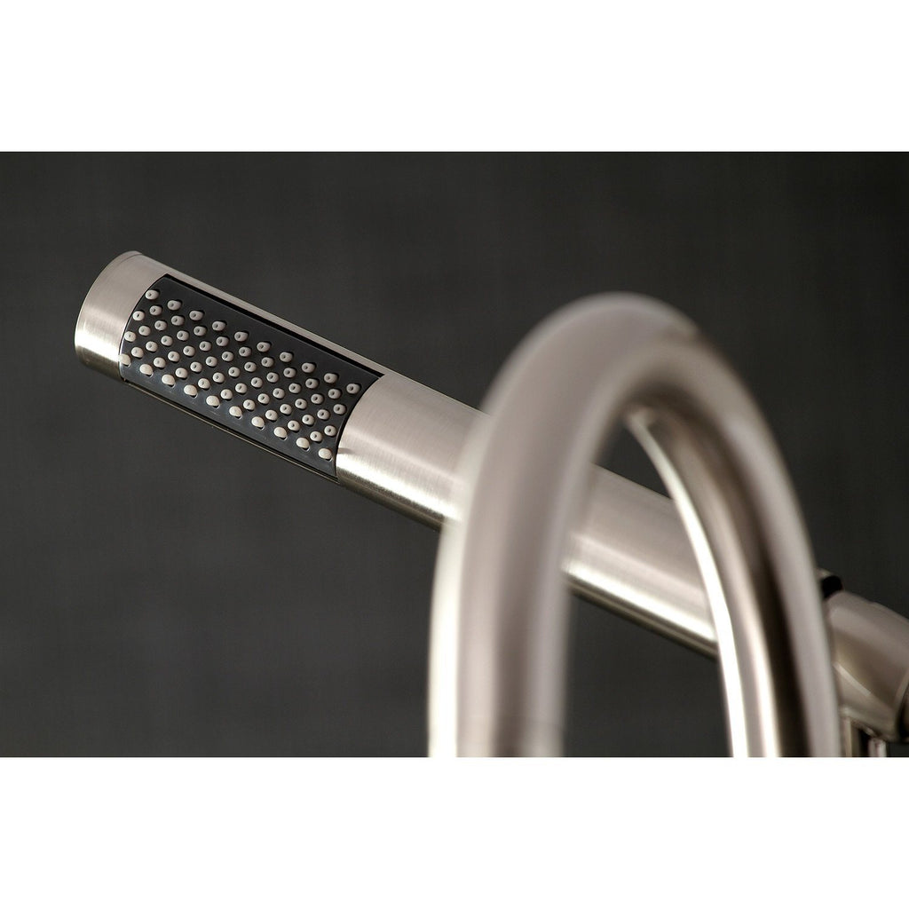 Concord Three-Handle 2-Hole Deck-Mount Clawfoot Tub Faucet with Hand Shower