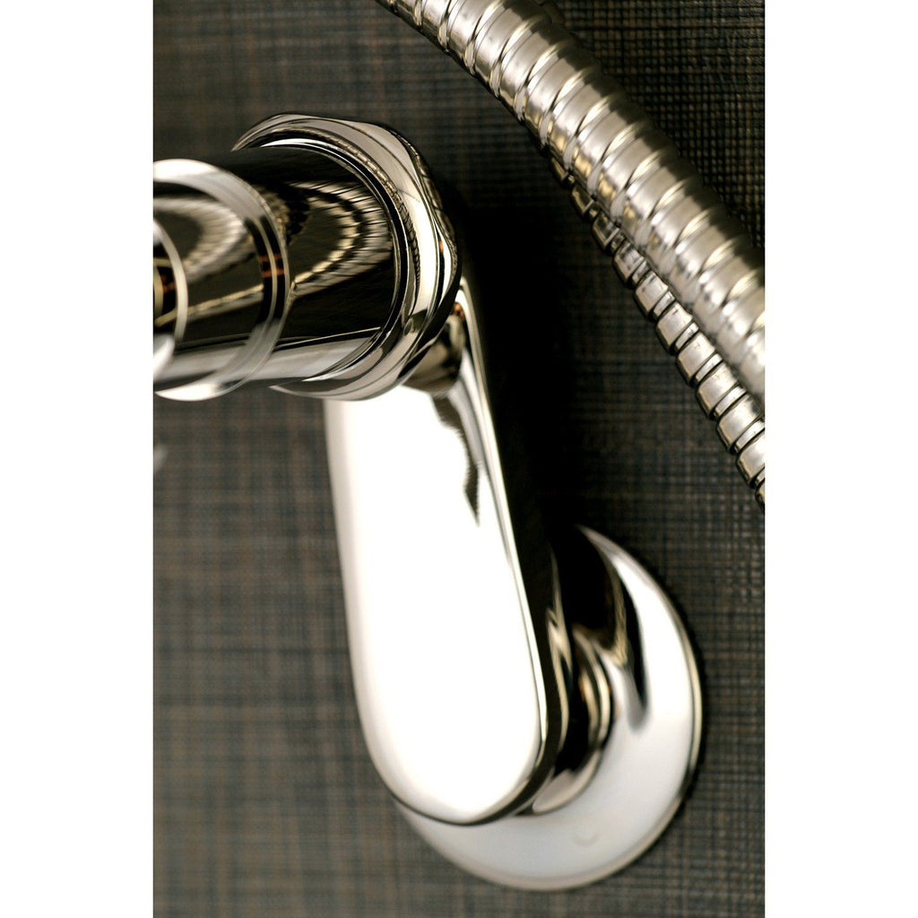 Concord Three-Handle 2-Hole Tub Wall Mount Clawfoot Tub Faucet with Hand Shower