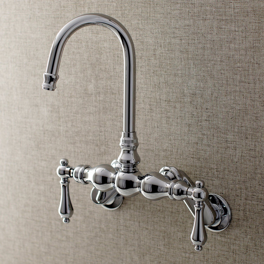 Aqua Vintage Two-Handle 2-Hole Tub Wall Mount Clawfoot Tub Faucet
