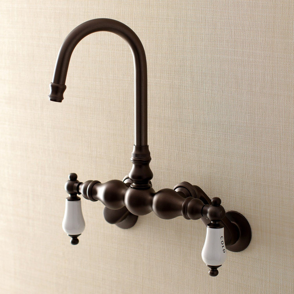 Aqua Vintage Two-Handle 2-Hole Tub Wall Mount Clawfoot Tub Faucet