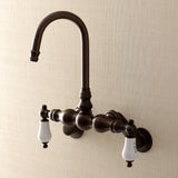 Aqua Vintage Two-Handle 2-Hole Tub Wall Mount Clawfoot Tub Faucet