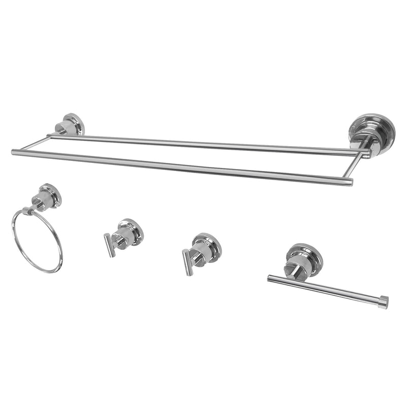 Concord 5-Piece 18-Inch Dual Towel Bar Bathroom Accessory Set