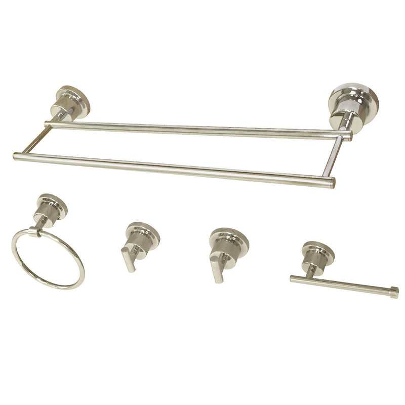 Concord 5-Piece 18-Inch Dual Towel Bar Bathroom Accessory Set