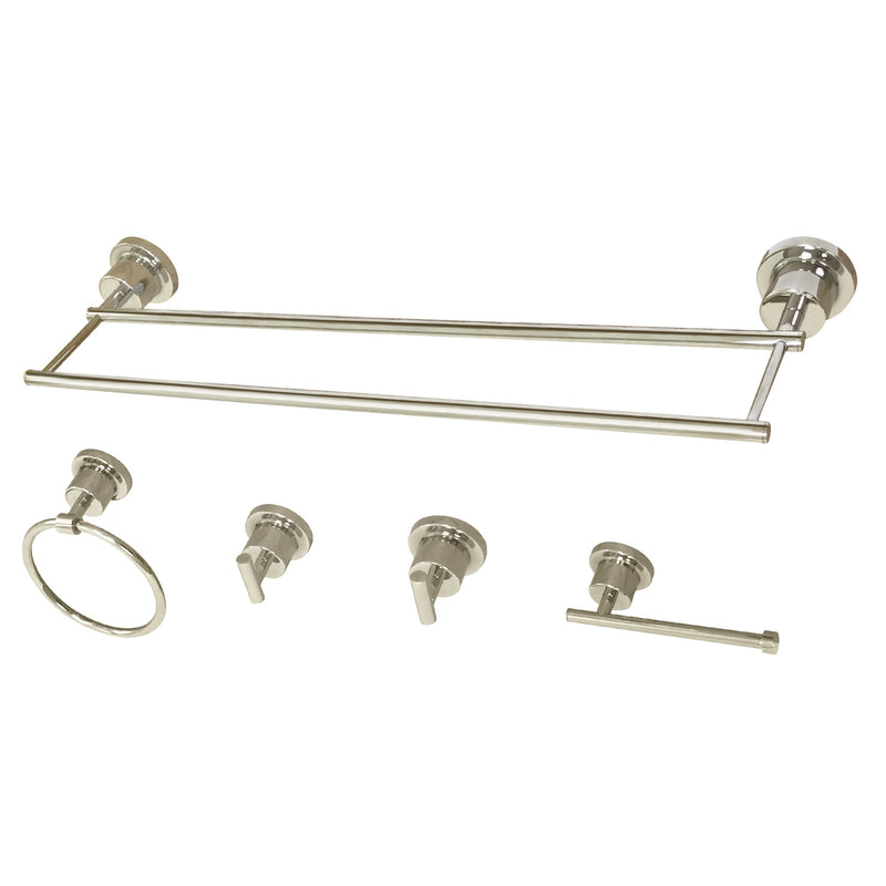 Concord 5-Piece 24-Inch Dual Towel Bar Bathroom Accessory Set