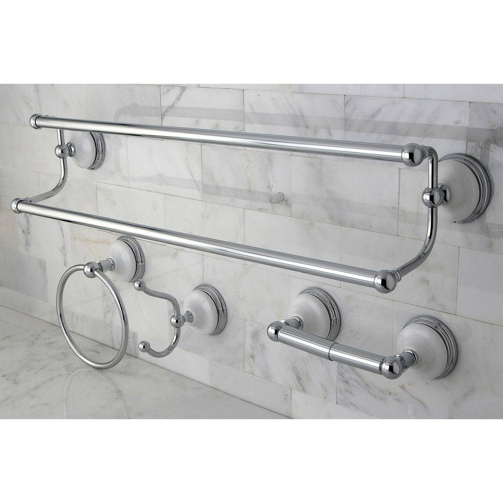 Victorian 4-Piece 24-Inch Dual Towel Bar Bathroom Accessory Set