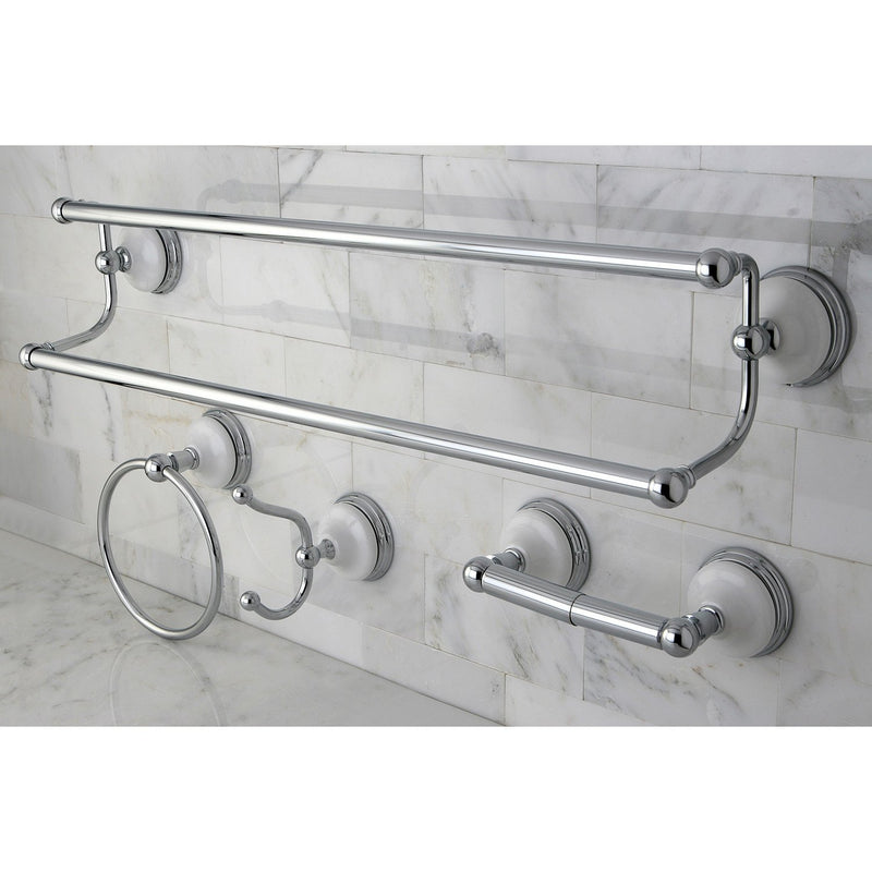 Victorian 4-Piece 24-Inch Dual Towel Bar Bathroom Accessory Set