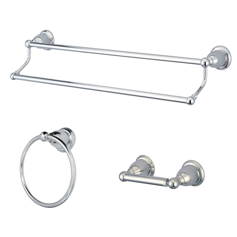 Heritage 3-Piece 24-Inch Dual Towel Bar Bathroom Accessory Set