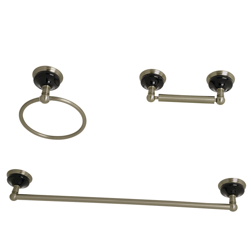 Water Onyx 3-Piece 18-Inch Towel Bar Bathroom Accessory Set