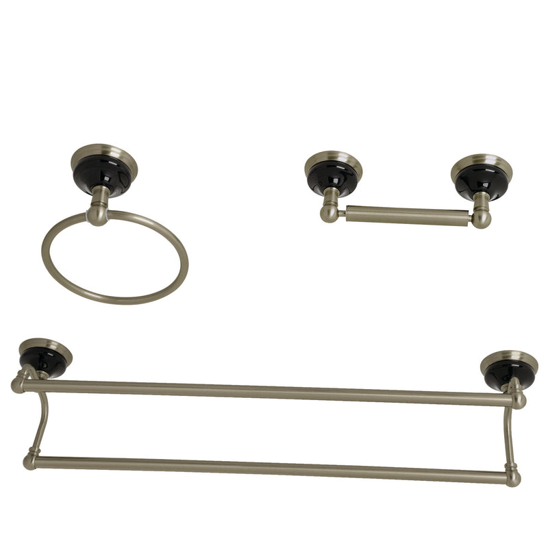 Water Onyx 3-Piece 24-Inch Dual Towel Bar Bathroom Accessory Set