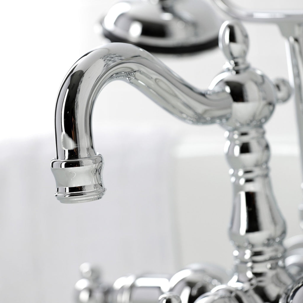 Heritage Three-Handle 2-Hole Tub Wall Mount Clawfoot Tub Faucet with Hand Shower
