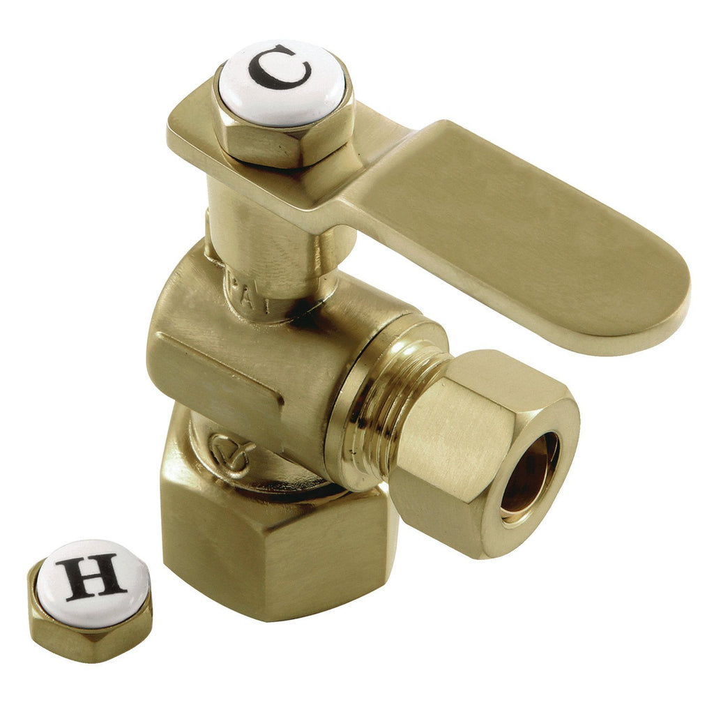 Whitaker 1/2-Inch FIP x 3/8-Inch O.D. Comp Quarter-Turn Angle Shut-Off Valve