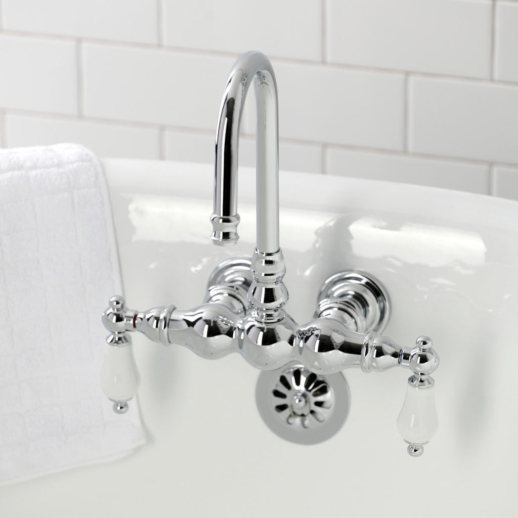 Vintage Two-Handle 2-Hole Tub Wall Mount Clawfoot Tub Faucet