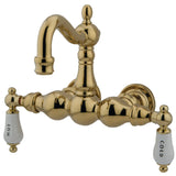 Vintage Two-Handle 2-Hole Tub Wall Mount Clawfoot Tub Faucet