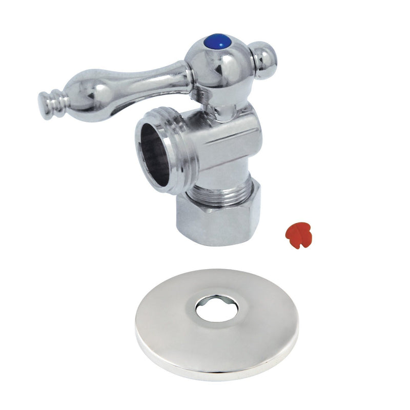5/8-Inch O.D. Comp x 3/4-Inch Hose Thread Quarter-Turn Angle Shut-Off Valve with Flange