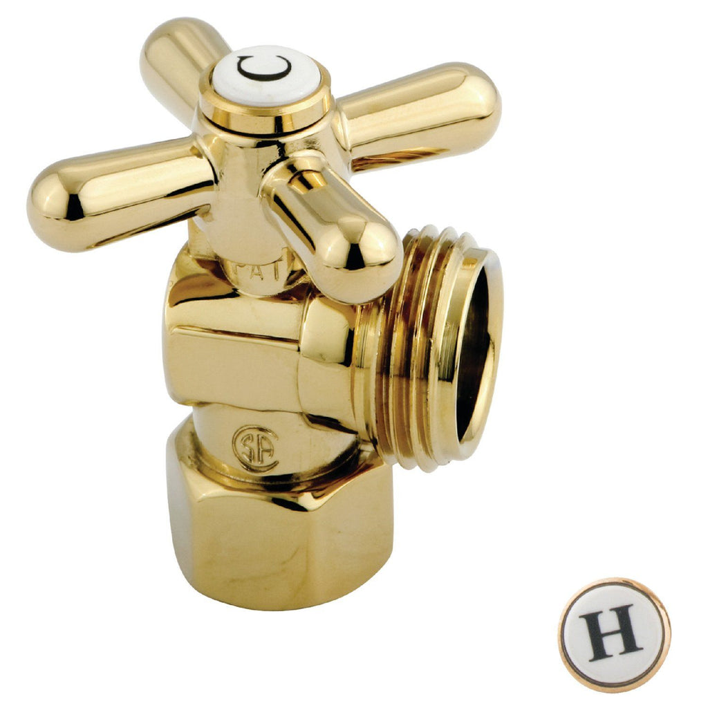 Vintage 1/2-Inch FIP x 3/4-Inch Hose Thread Quarter-Turn Angle Shut-Off Valve, for Washing Machine