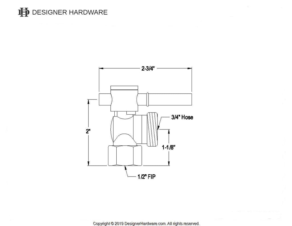 Fauceture 1/2-Inch FIP x 3/4-Inch Hose Thread Quarter-Turn Angle Shut-Off Valve, for Washing Machine