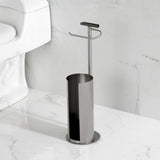 Continental Freestanding Toilet Paper Holder with Roll Storage and Phone Stand