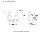 Vintage Two-Handle 2-Hole Tub Wall Mount Tub Faucet
