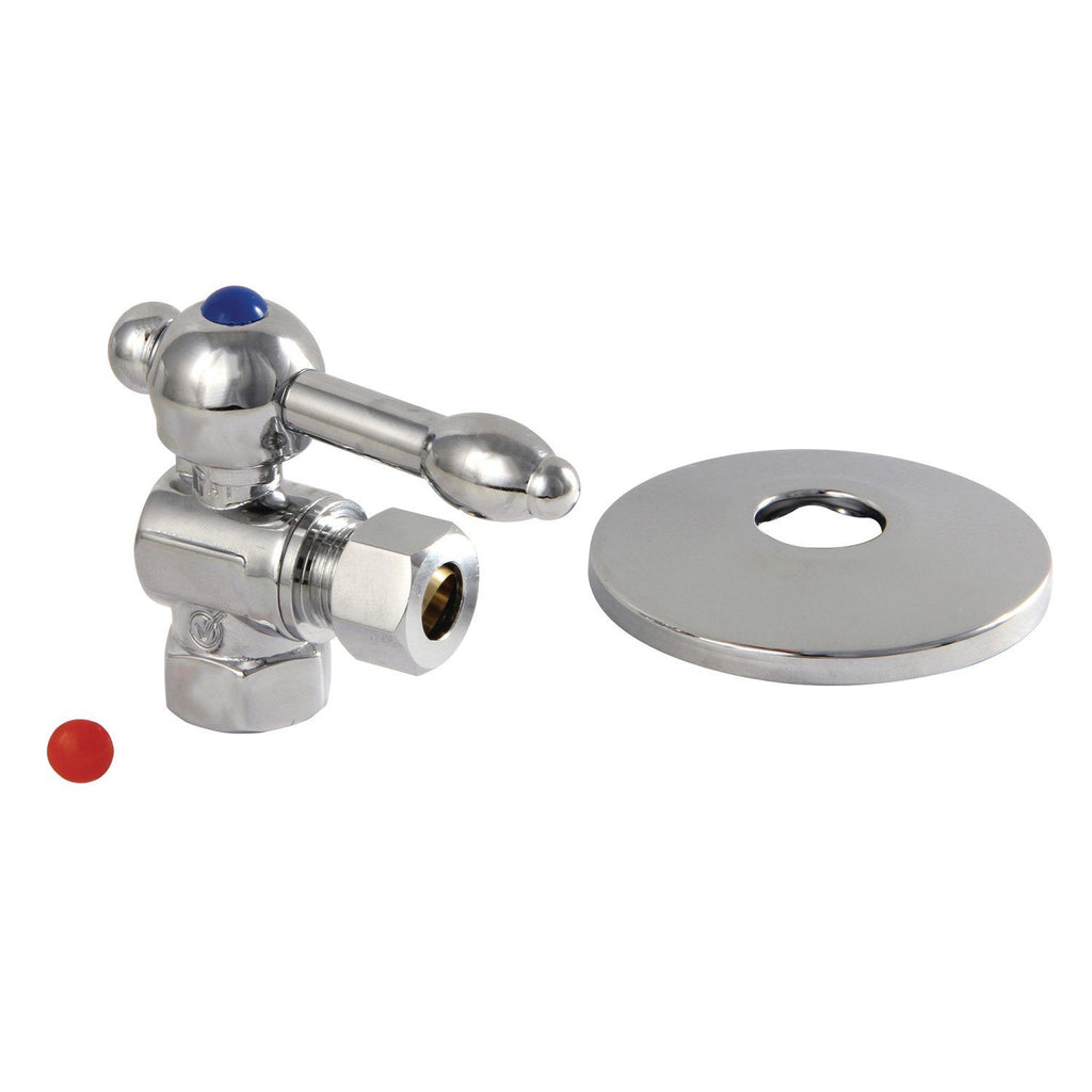 3/8-Inch FIP x 3/8-Inch O.D. Comp Quarter-Turn Angle Shut-Off Valve with Flange