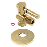 Concord 3/8-Inch FIP x 3/8-Inch O.D. Comp Quarter-Turn Angle Shut-Off Valve with Flange