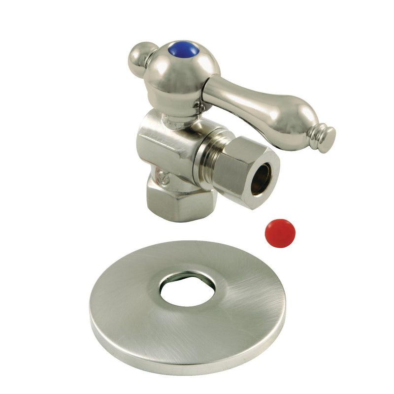 3/8-Inch FIP x 3/8-Inch O.D. Comp Quarter-Turn Angle Shut-Off Valve with Flange