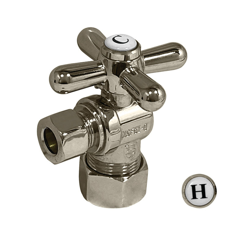 Vintage 3/8-Inch FIP x 3/8-Inch O.D. Comp Quarter-Turn Angle Shut-Off Valve