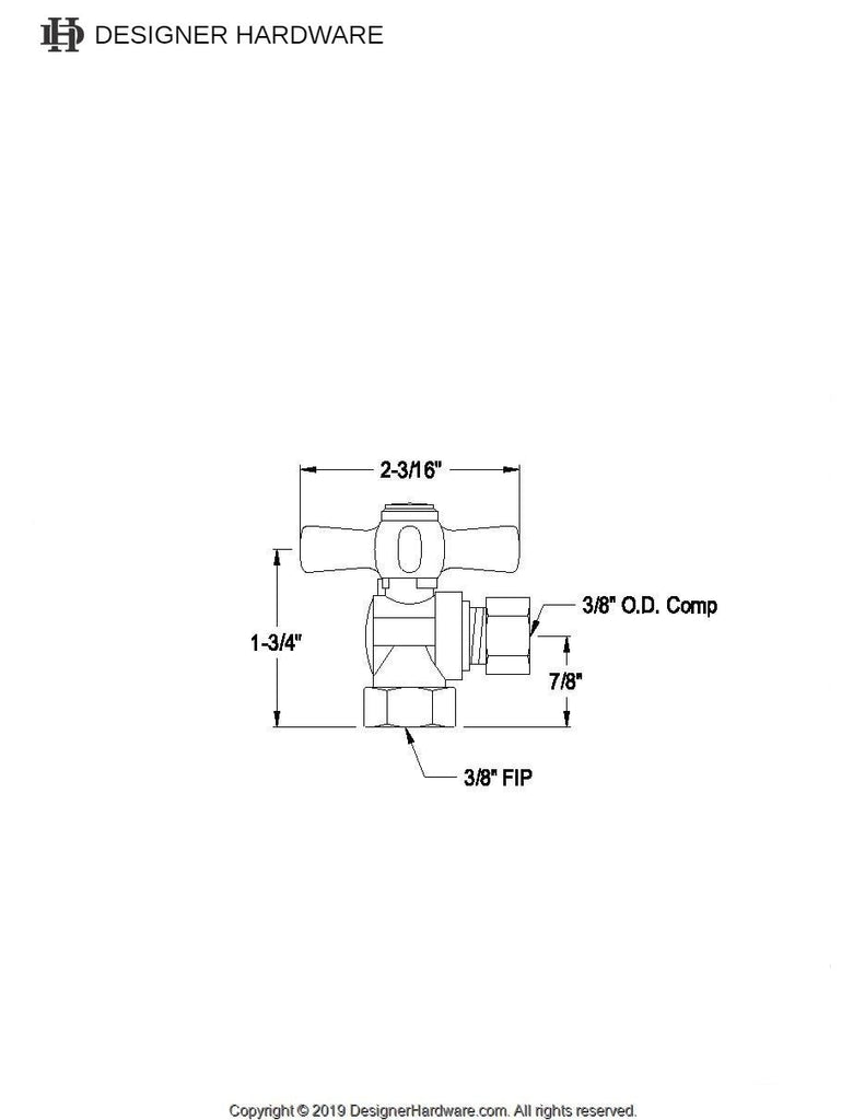 Millennium 3/8-Inch FIP x 3/8-Inch O.D. Comp Quarter-Turn Angle Shut-Off Valve